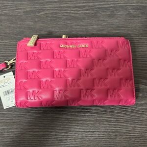 Michael Kors Fuchsia Embossed Wristlet